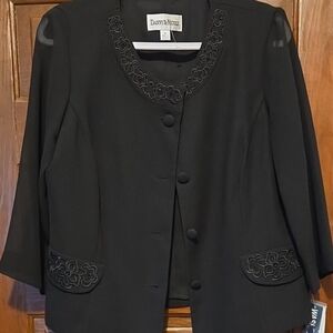Danny & Nicole Black Blazer Classic Suit Jacket